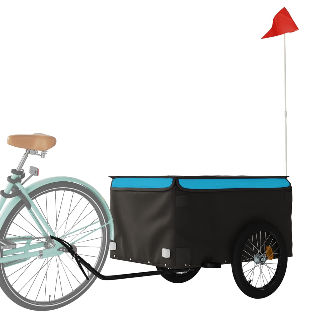 Cykeltrailer Sort og Blå 45 kg Jern