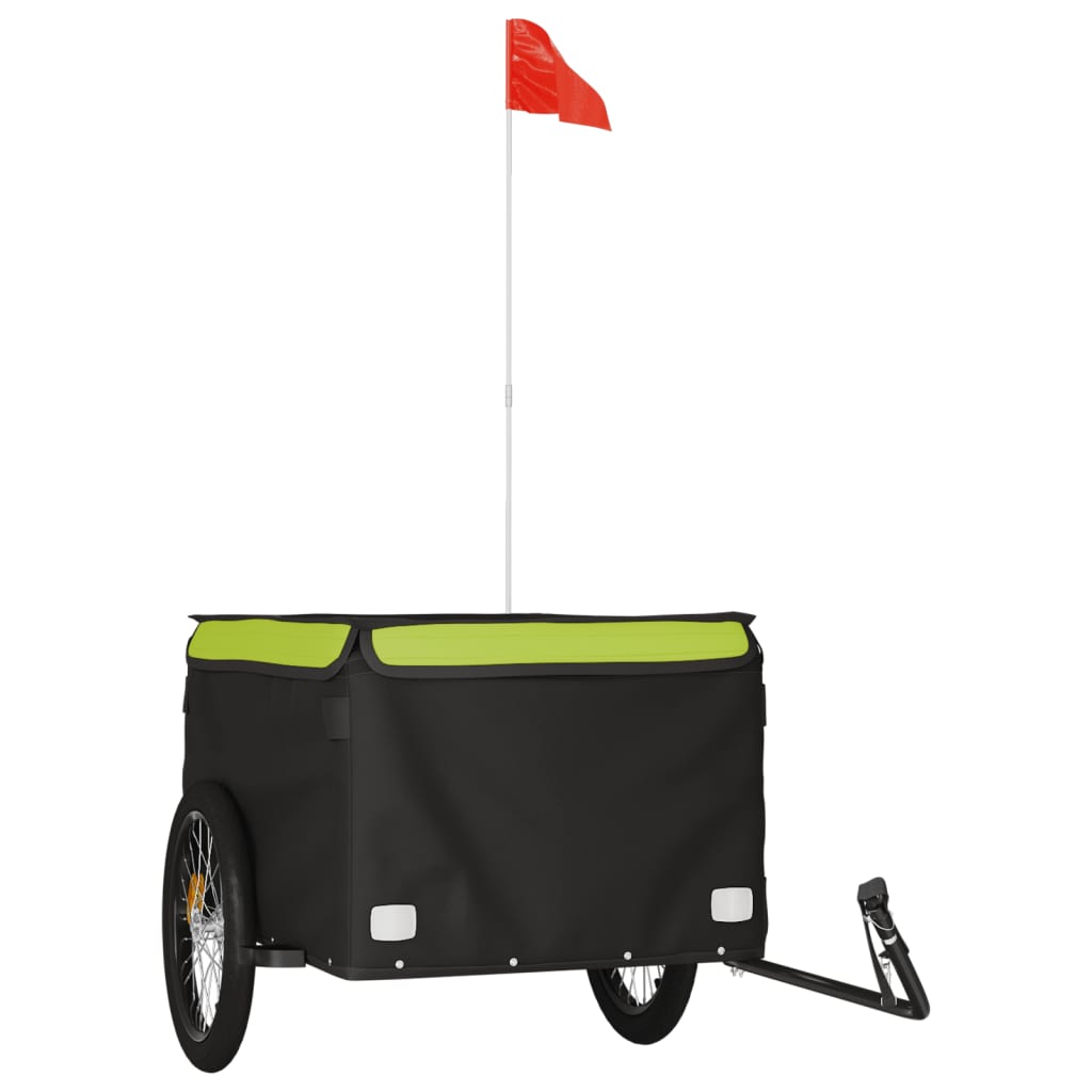 Cykeltrailer Sort og Grøn 45 kg Jern