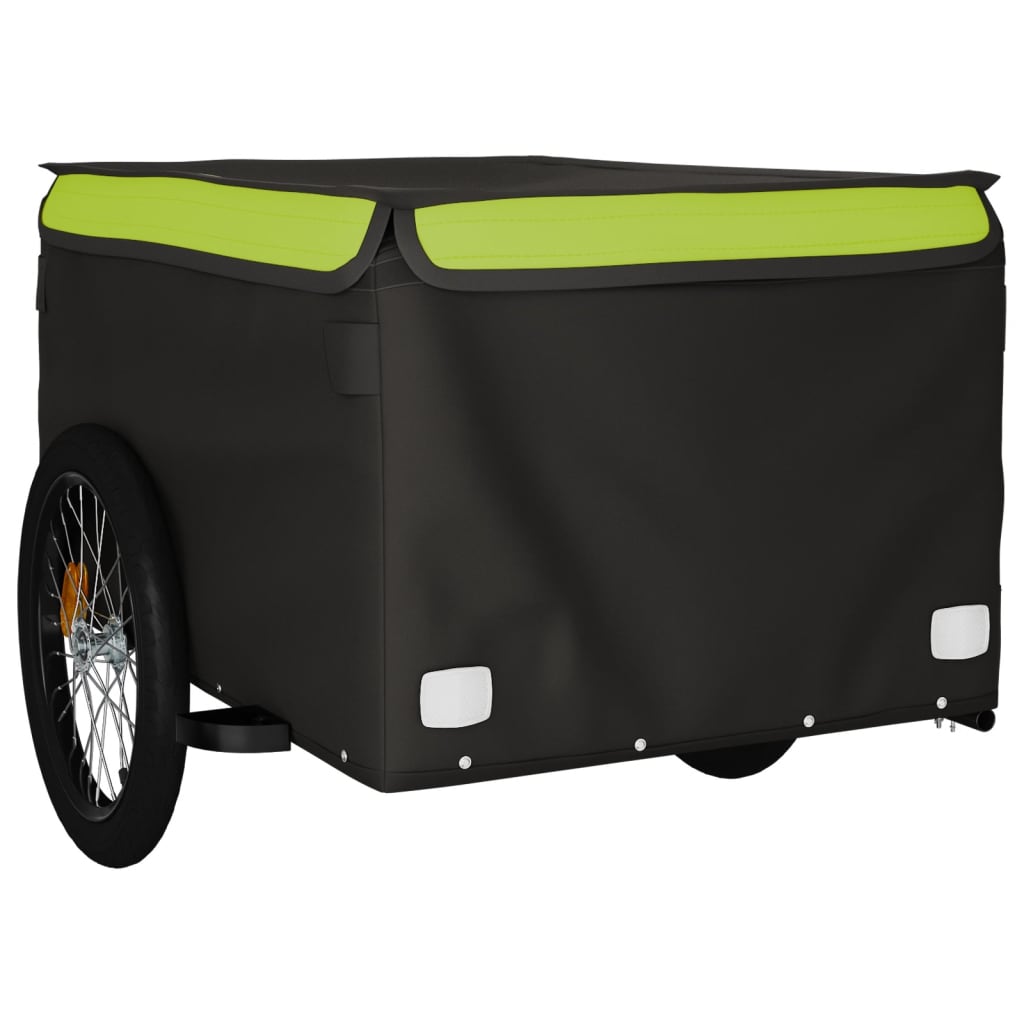 Cykeltrailer Sort og Grøn 45 kg Jern