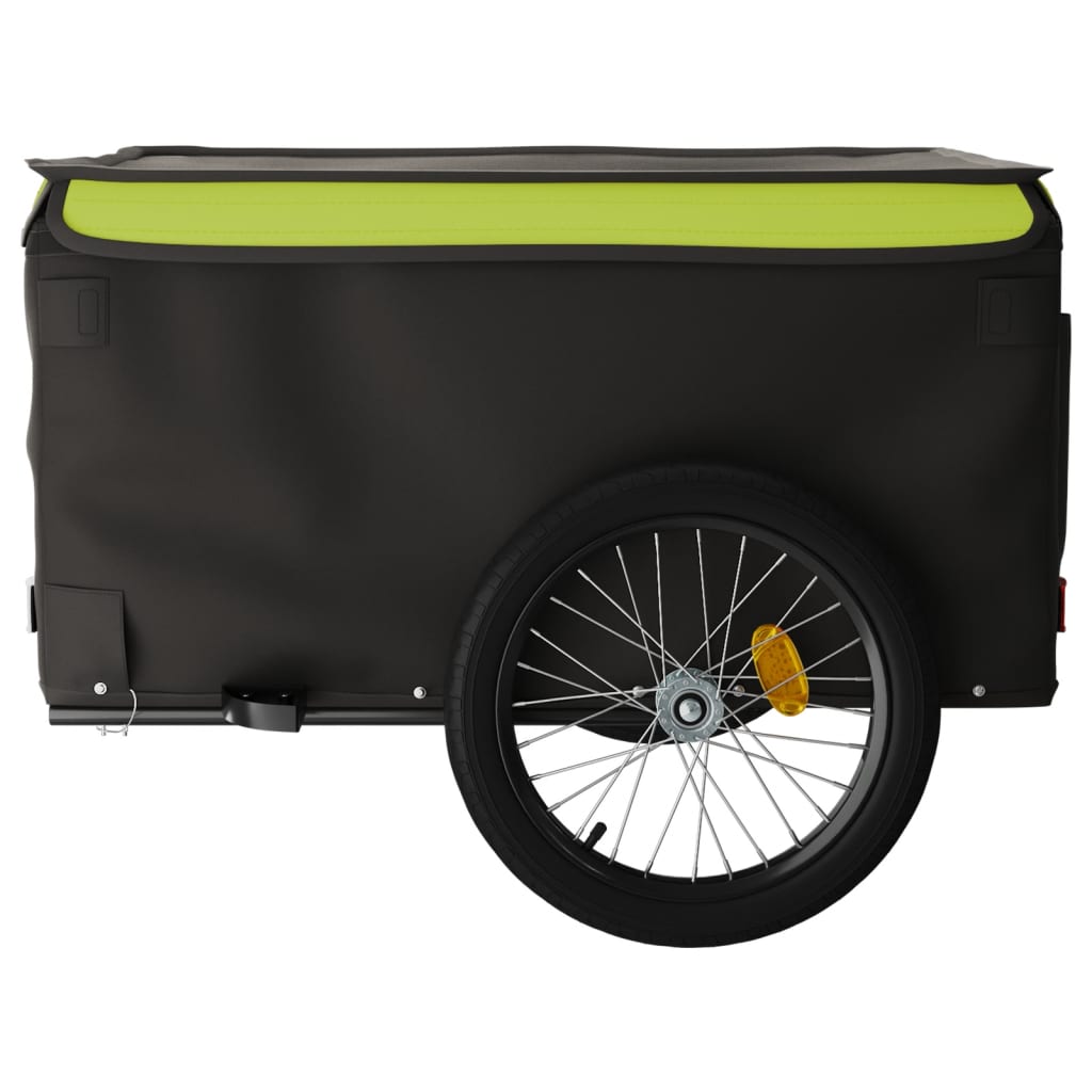 Cykeltrailer Sort og Grøn 45 kg Jern