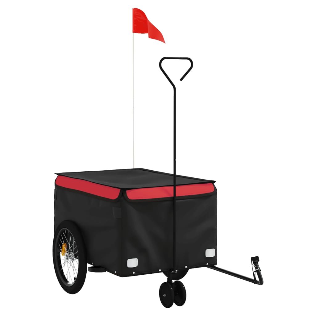 Cykeltrailer Sort og Rød 30 kg Jern