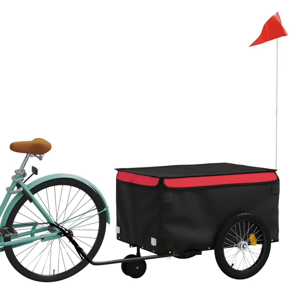 Cykeltrailer Sort og Rød 30 kg Jern