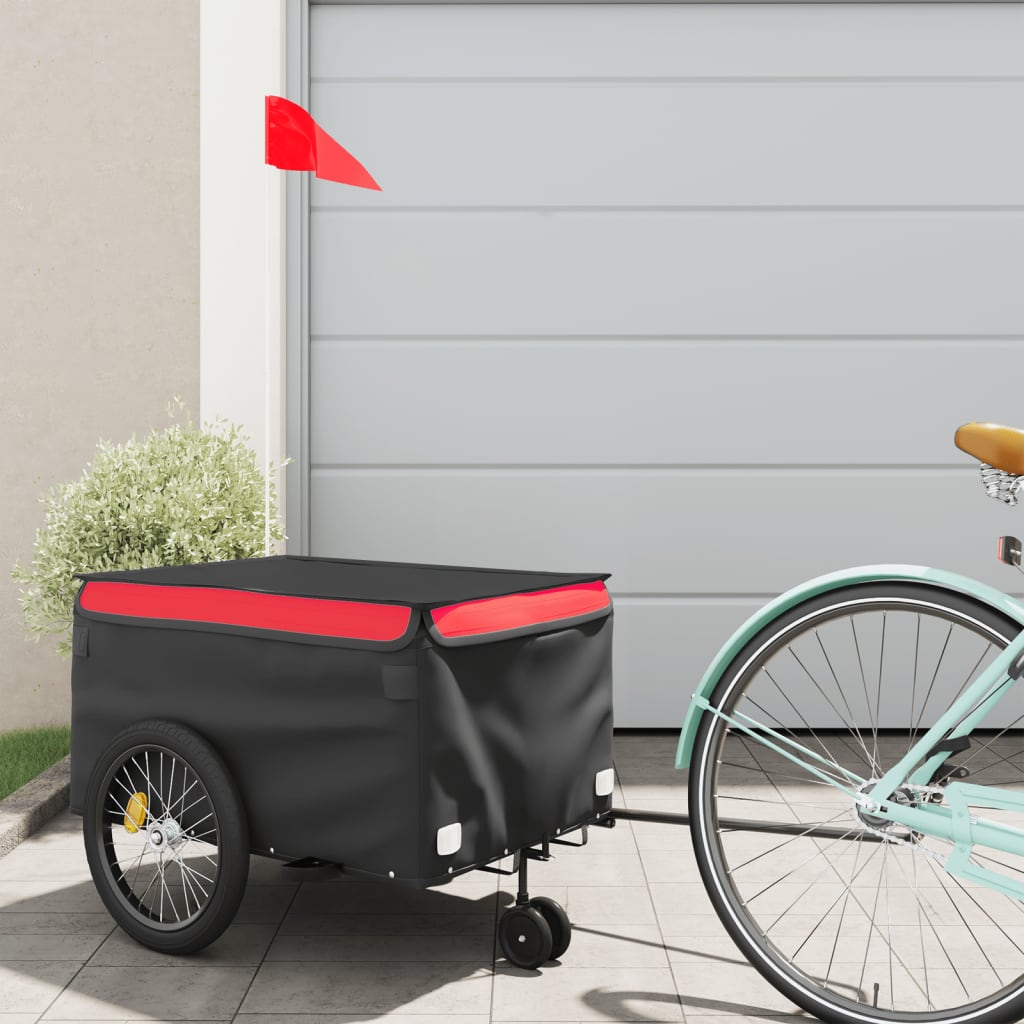 Cykeltrailer Sort og Rød 30 kg Jern
