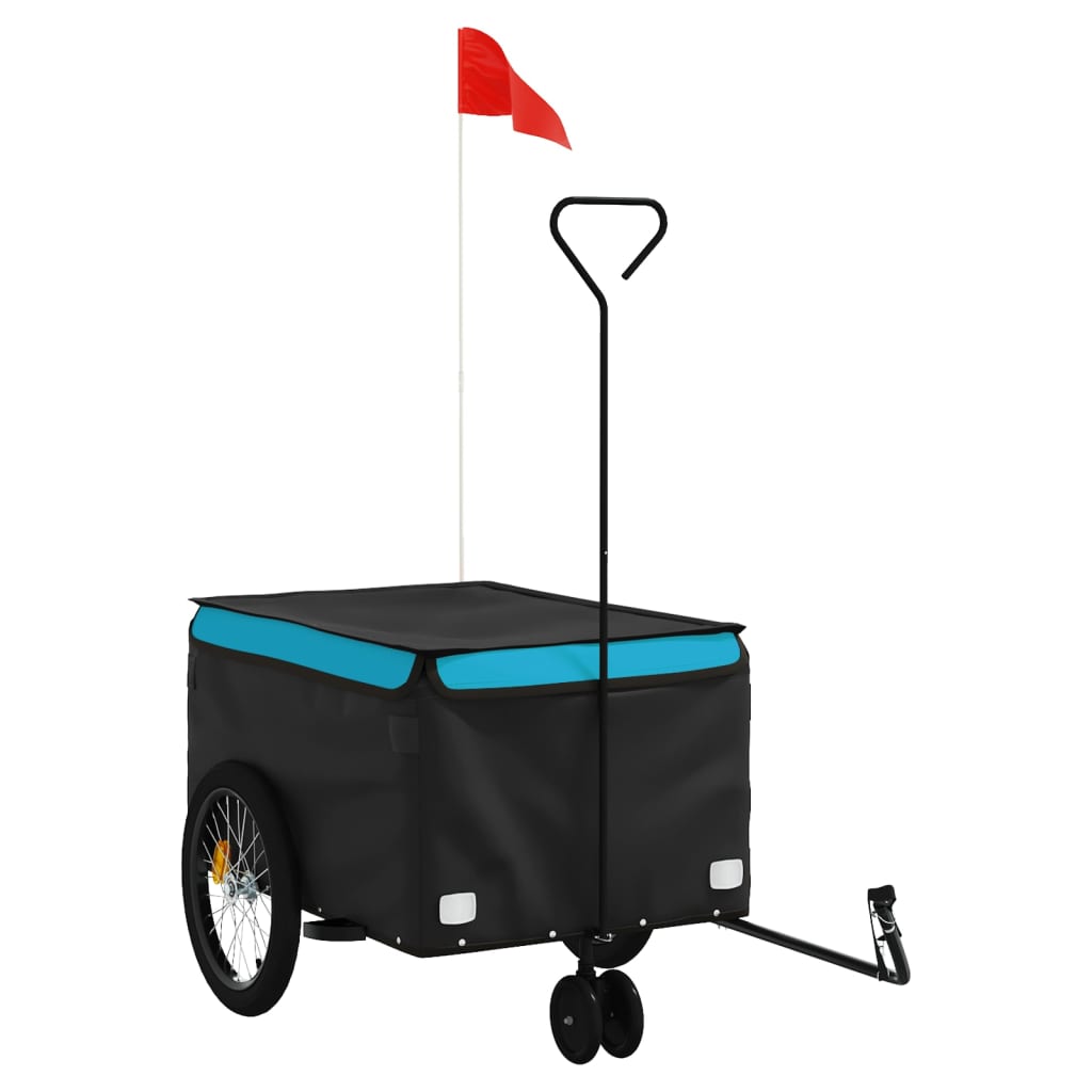 Cykeltrailer Sort og Blå 30 kg Jern