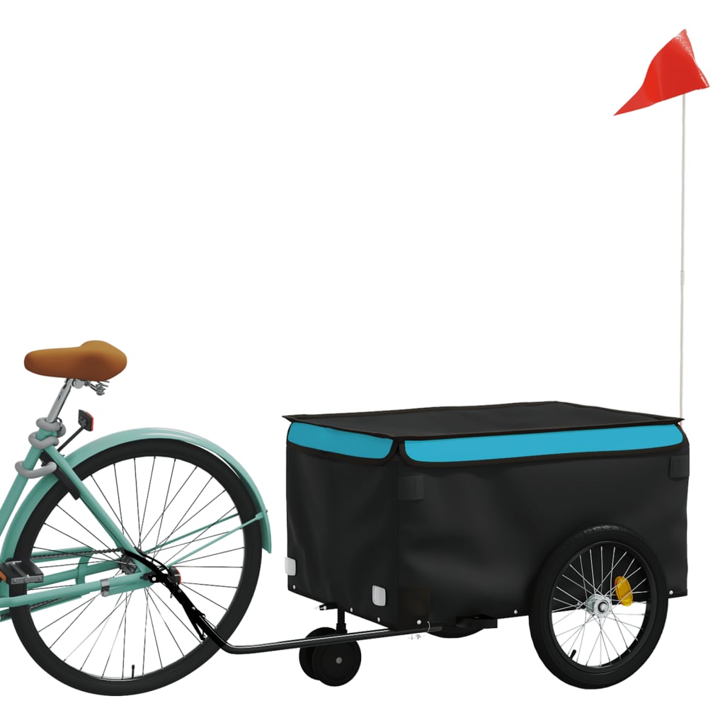 Cykeltrailer Sort og Blå 30 kg Jern