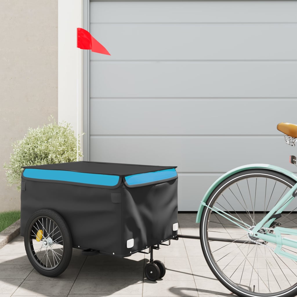 Cykeltrailer Sort og Blå 30 kg Jern