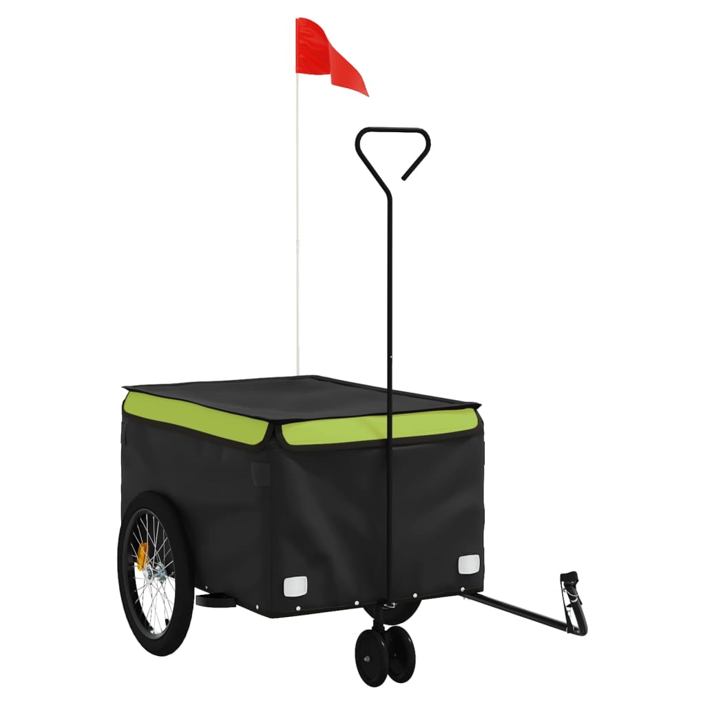 Cykeltrailer Sort og Grøn 30 kg Jern