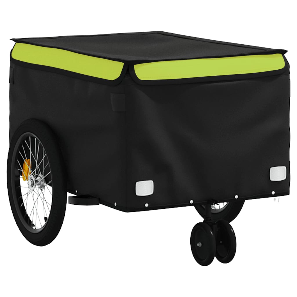 Cykeltrailer Sort og Grøn 30 kg Jern
