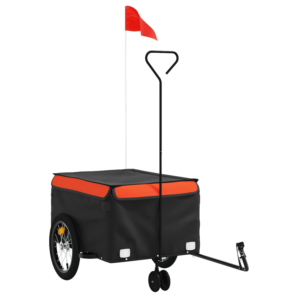 Cykeltrailer Sort og Orange 45 kg Jern