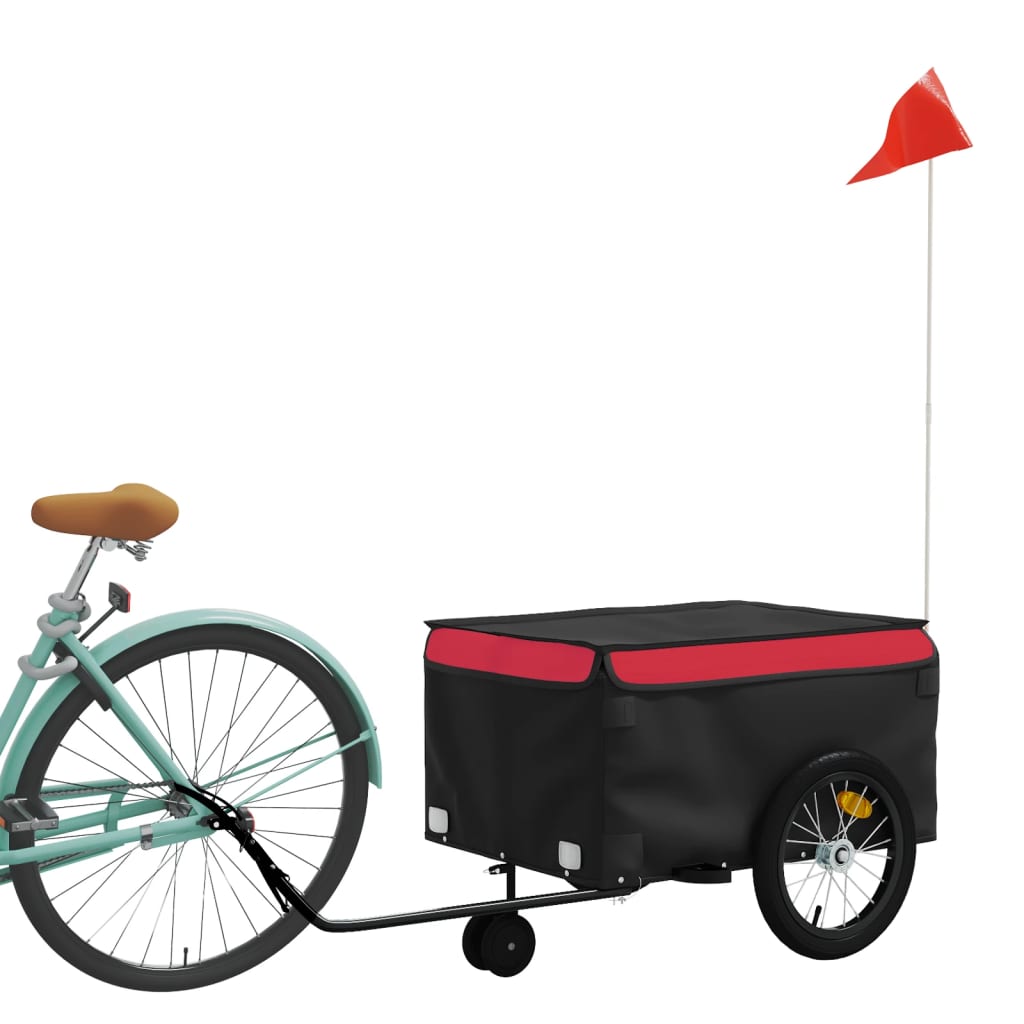 Cykeltrailer Sort og Rød 45 kg Jern