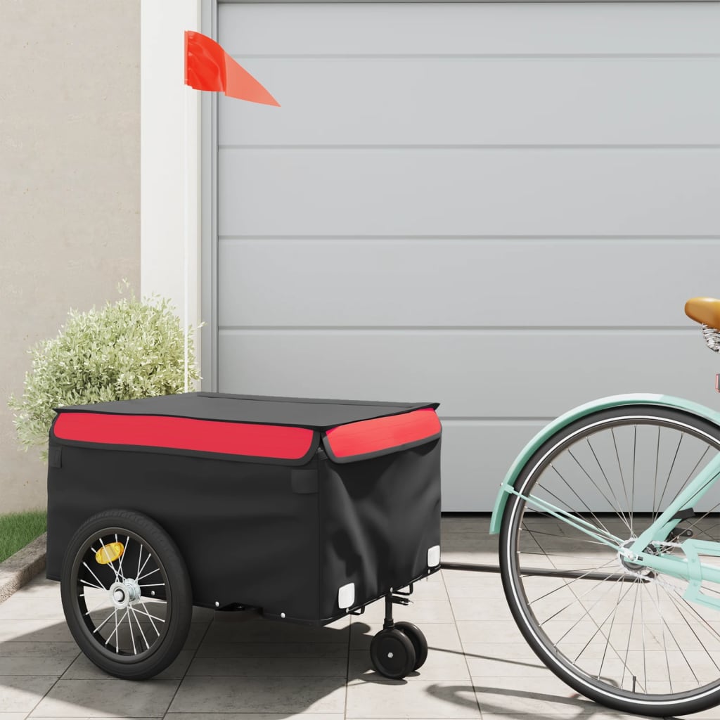 Cykeltrailer Sort og Rød 45 kg Jern