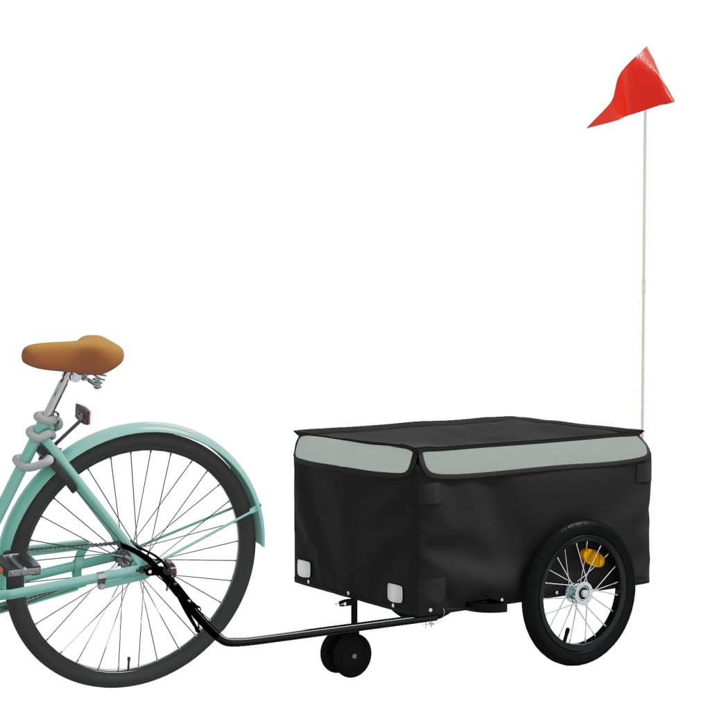 Cykeltrailer Sort og Grå 45 kg Jern