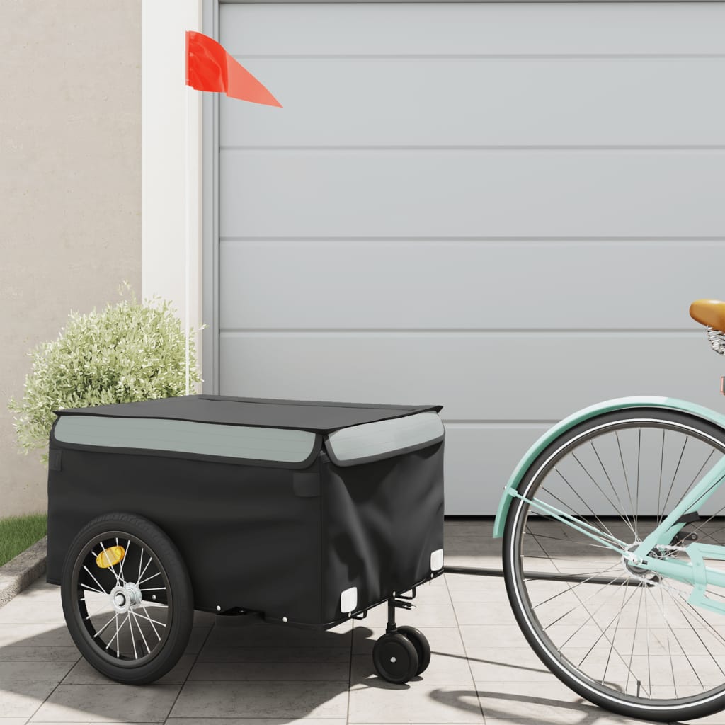 Cykeltrailer Sort og Grå 45 kg Jern