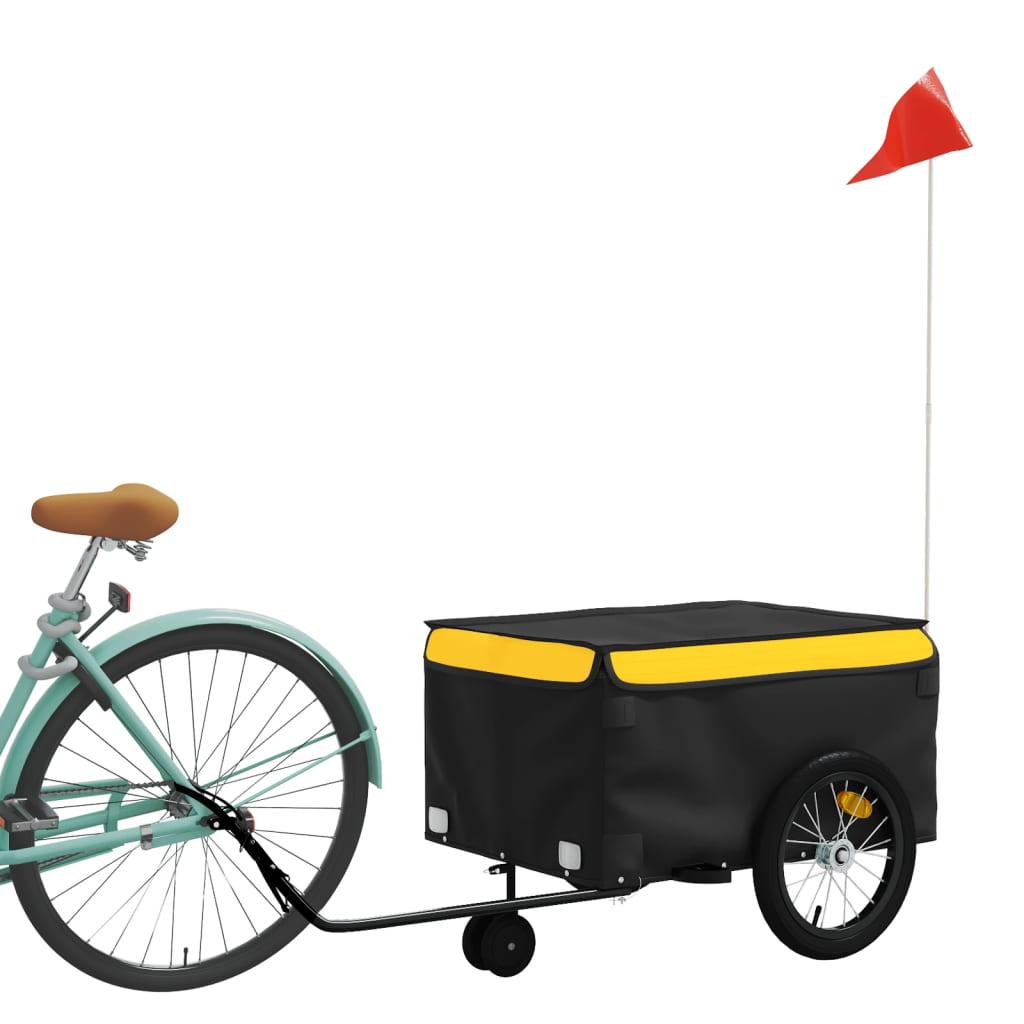 Cykeltrailer Sort og Gul 45 kg Jern