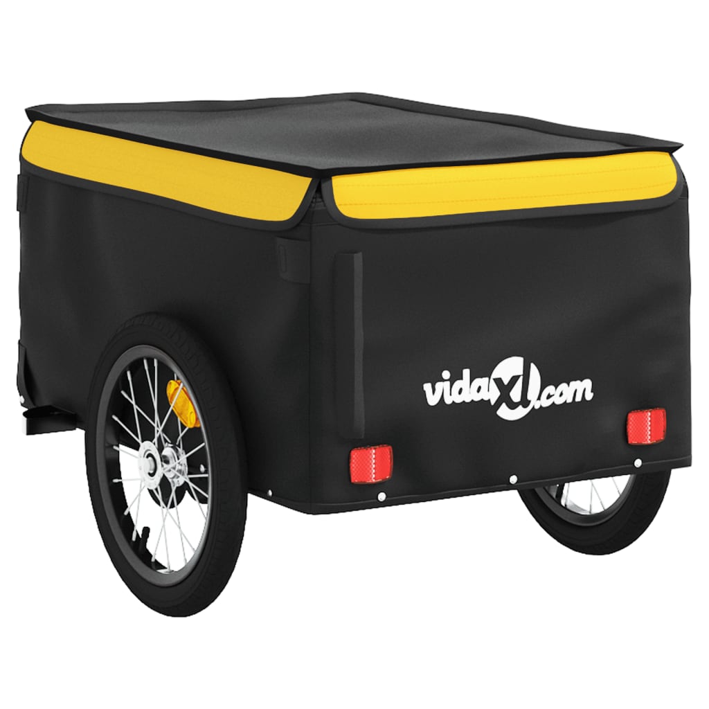 Cykeltrailer Sort og Gul 45 kg Jern