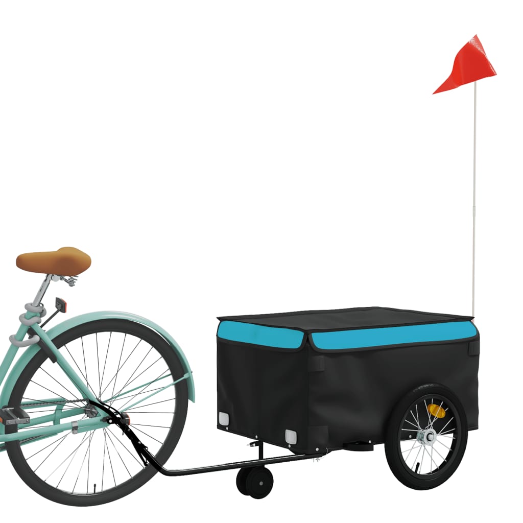 Cykeltrailer Sort og Blå 45 kg Jern