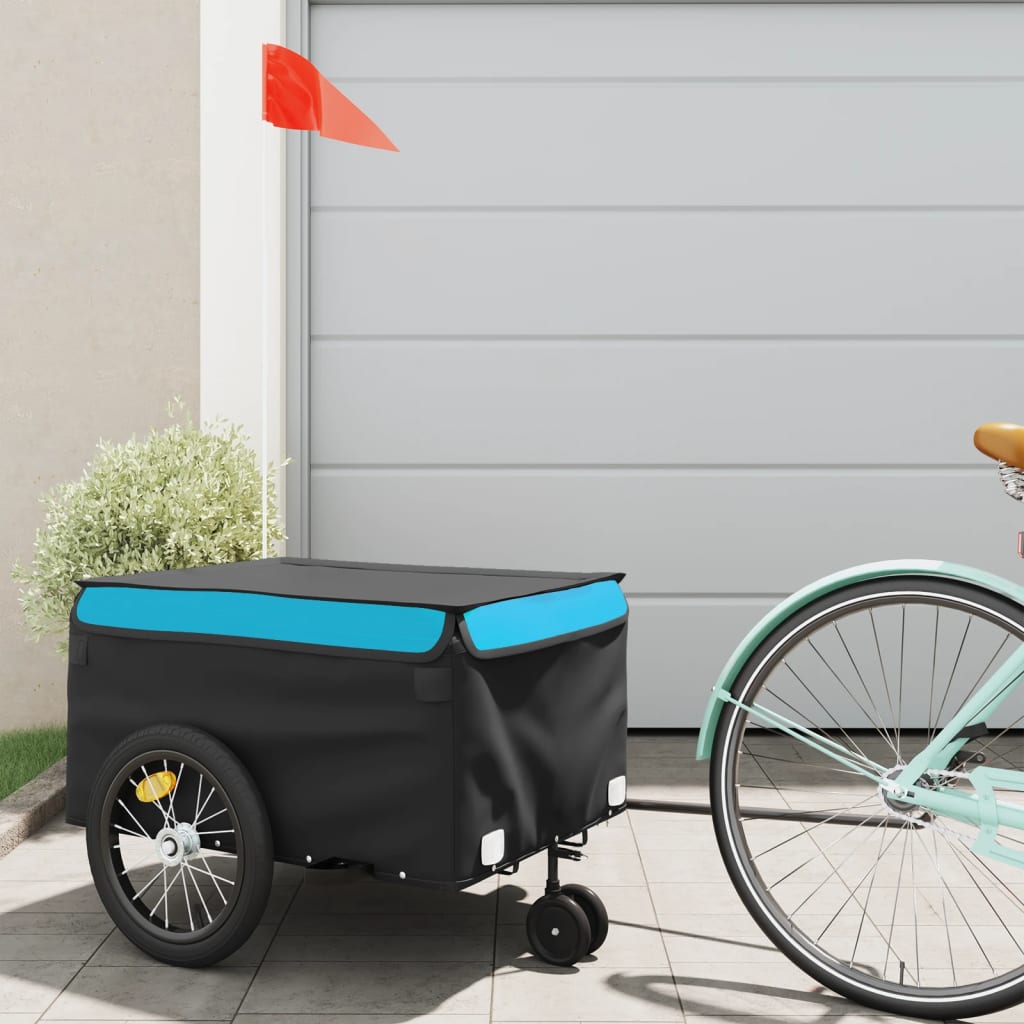 Cykeltrailer Sort og Blå 45 kg Jern