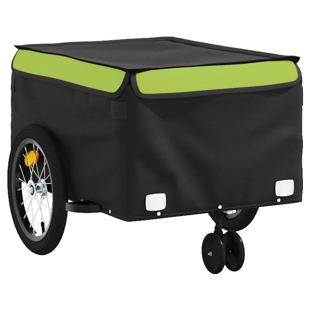 Cykeltrailer Sort og Grøn 45 kg Jern