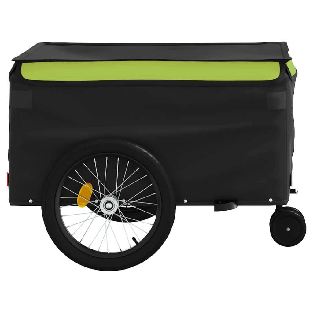 Cykeltrailer Sort og Grøn 45 kg Jern