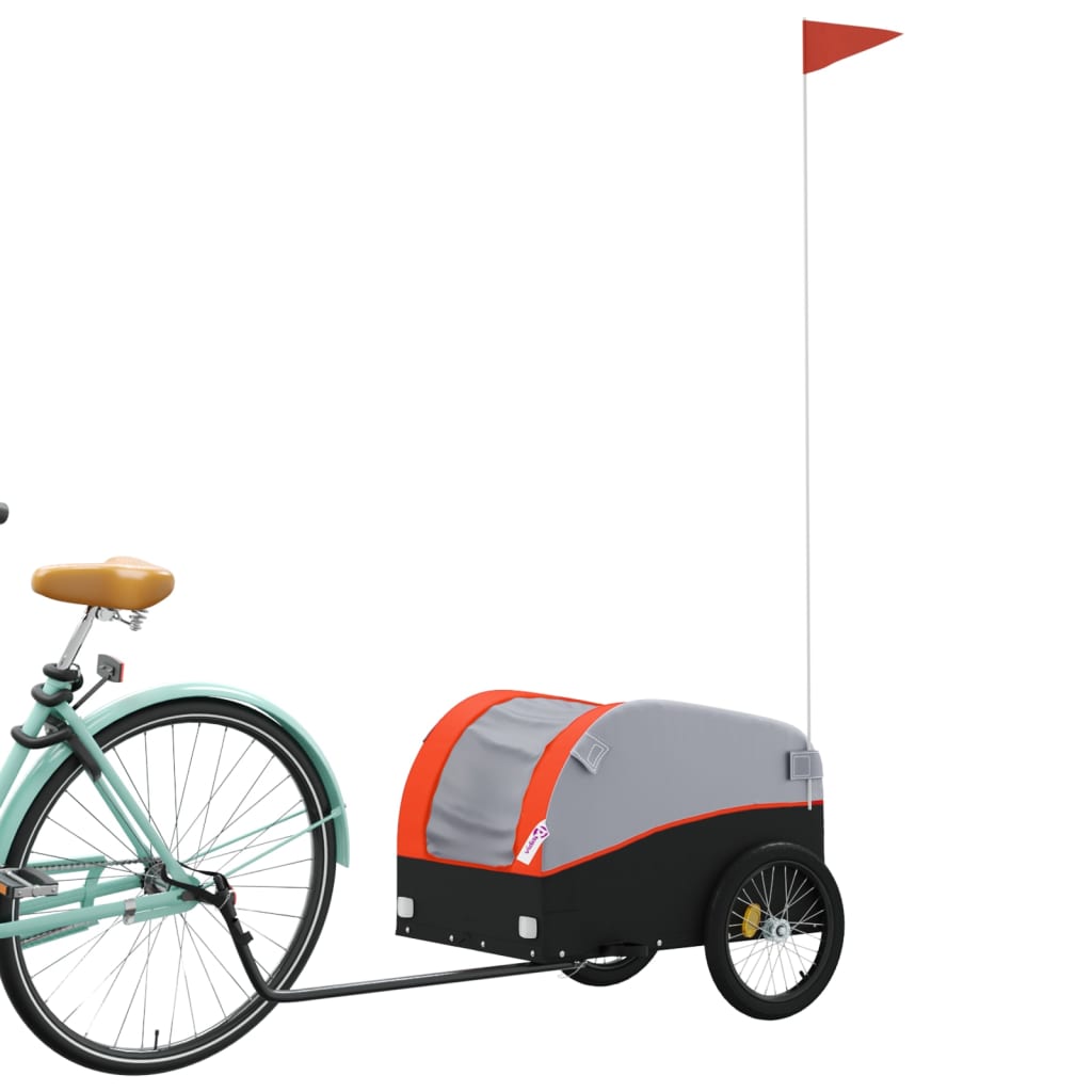 Cykeltrailer Sort og Orange 30 kg Jern