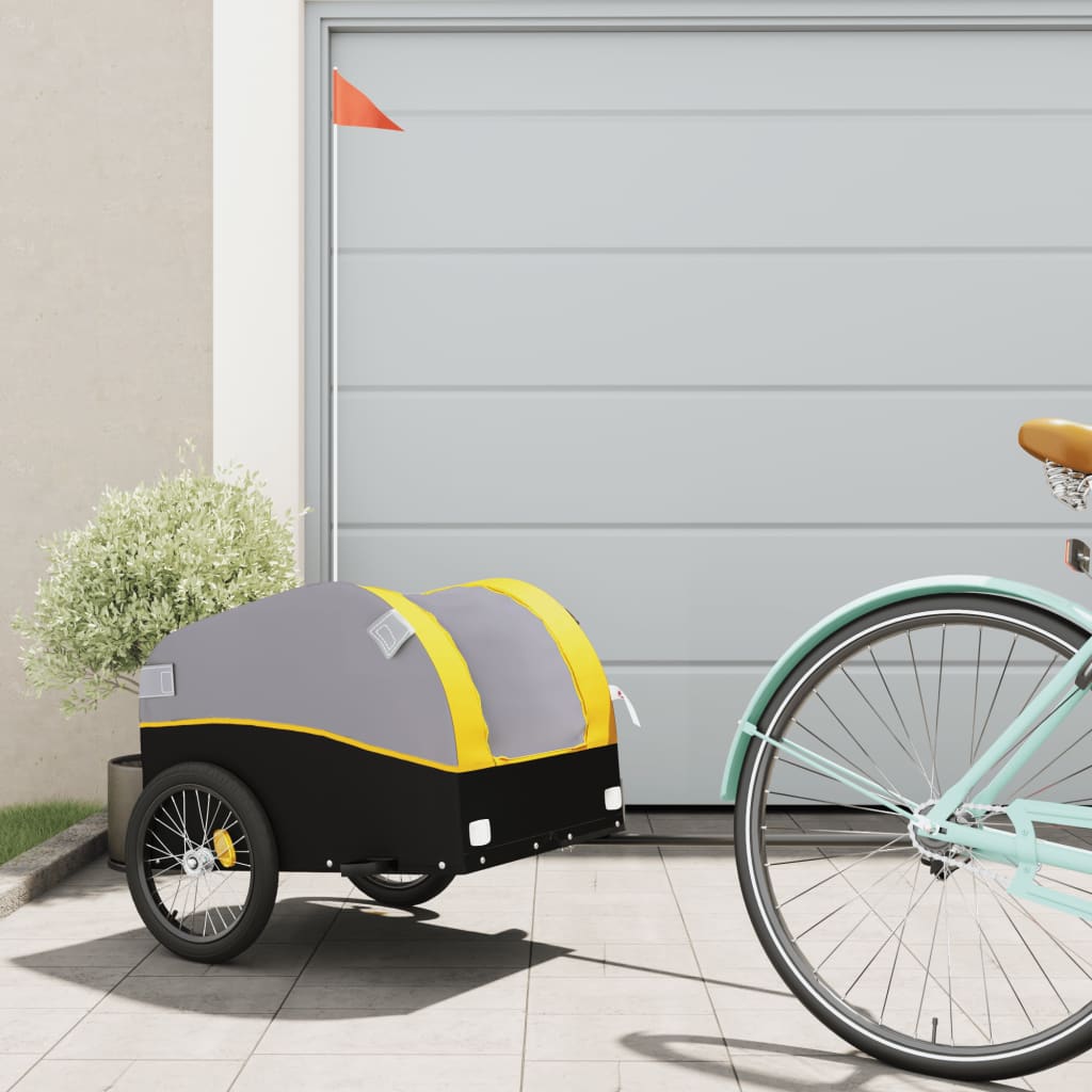 Cykeltrailer Sort og Gul 30 kg Jern