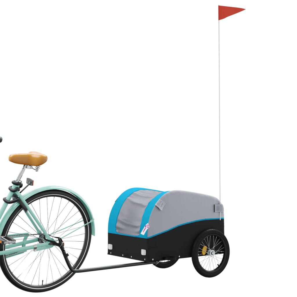 Cykeltrailer Sort og Blå 30 kg Jern