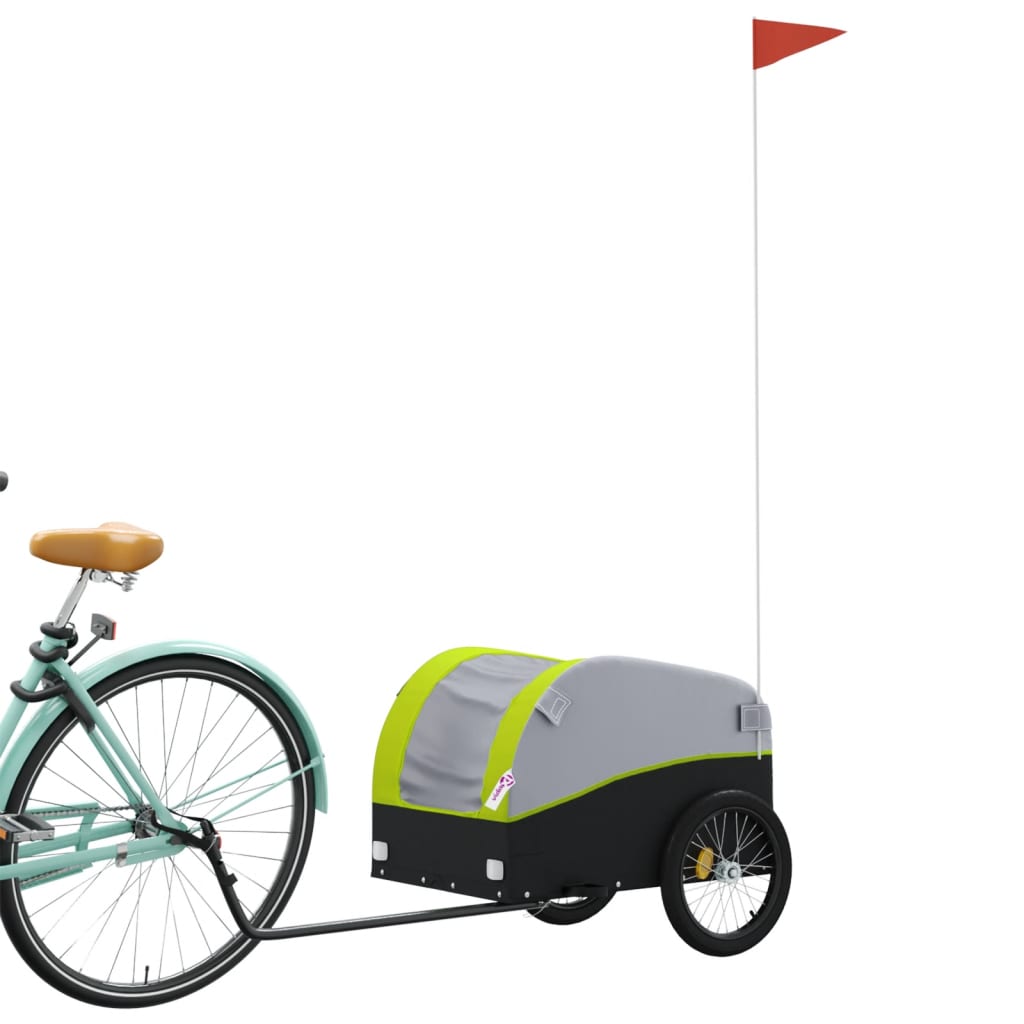 Cykeltrailer Sort og Grøn 30 kg Jern