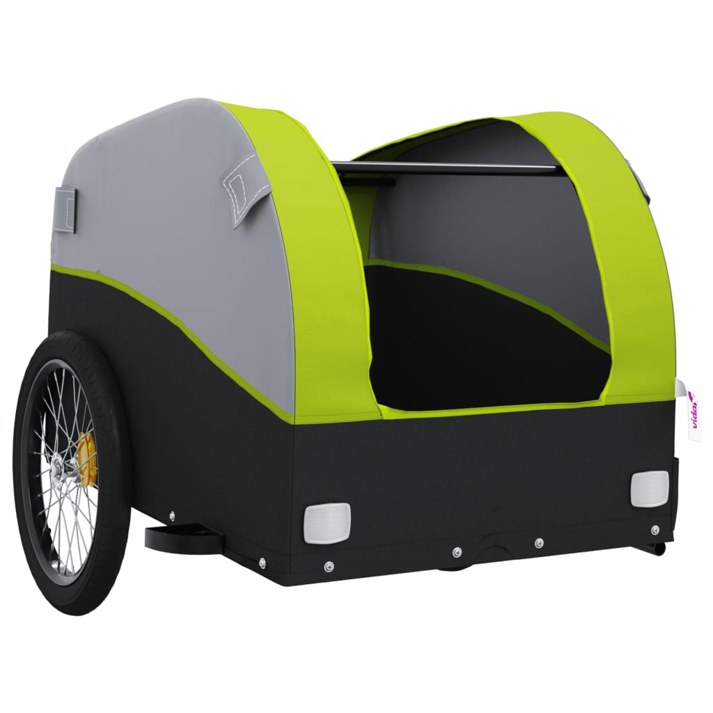 Cykeltrailer Sort og Grøn 30 kg Jern