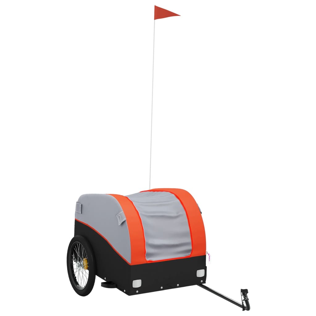Cykeltrailer Sort og Orange 45 kg Jern