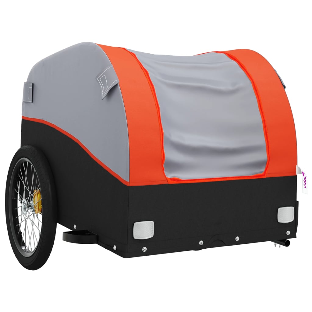 Cykeltrailer Sort og Orange 45 kg Jern