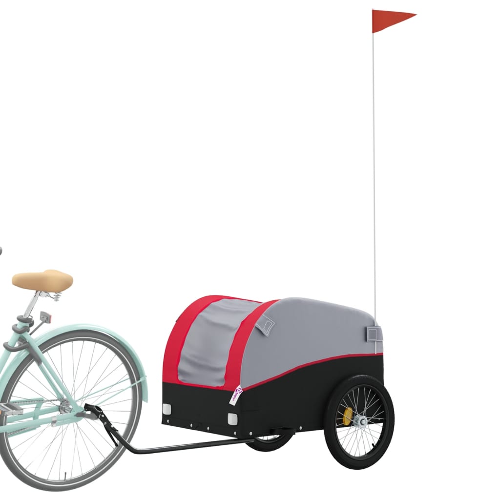 Cykeltrailer Sort og Rød 45 kg Jern