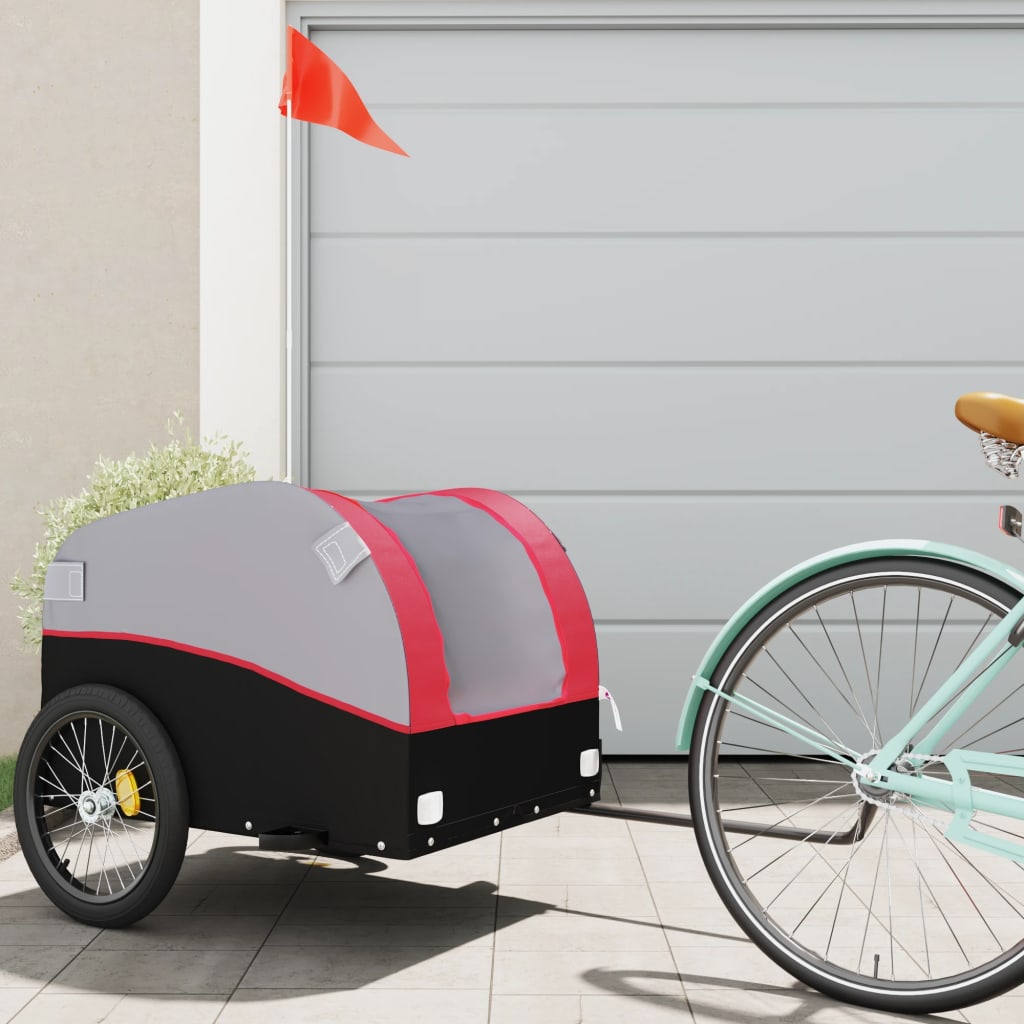 Cykeltrailer Sort og Rød 45 kg Jern