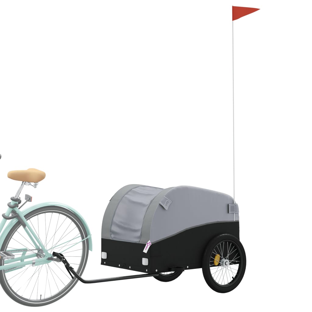 Cykeltrailer Sort og Grå 45 kg Jern
