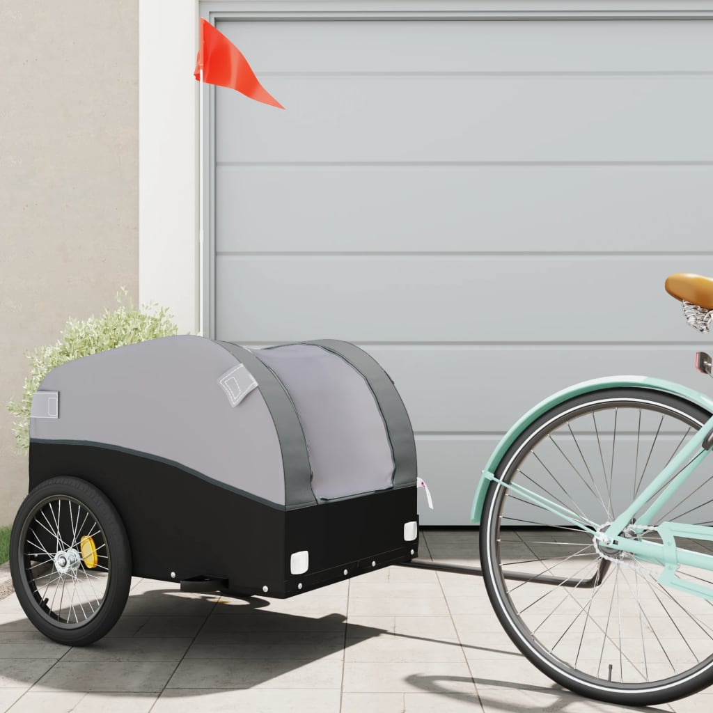 Cykeltrailer Sort og Grå 45 kg Jern