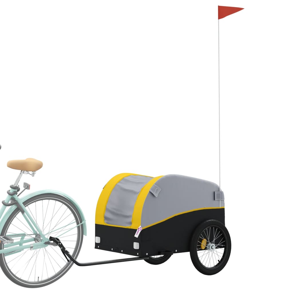 Cykeltrailer Sort og Gul 45 kg Jern