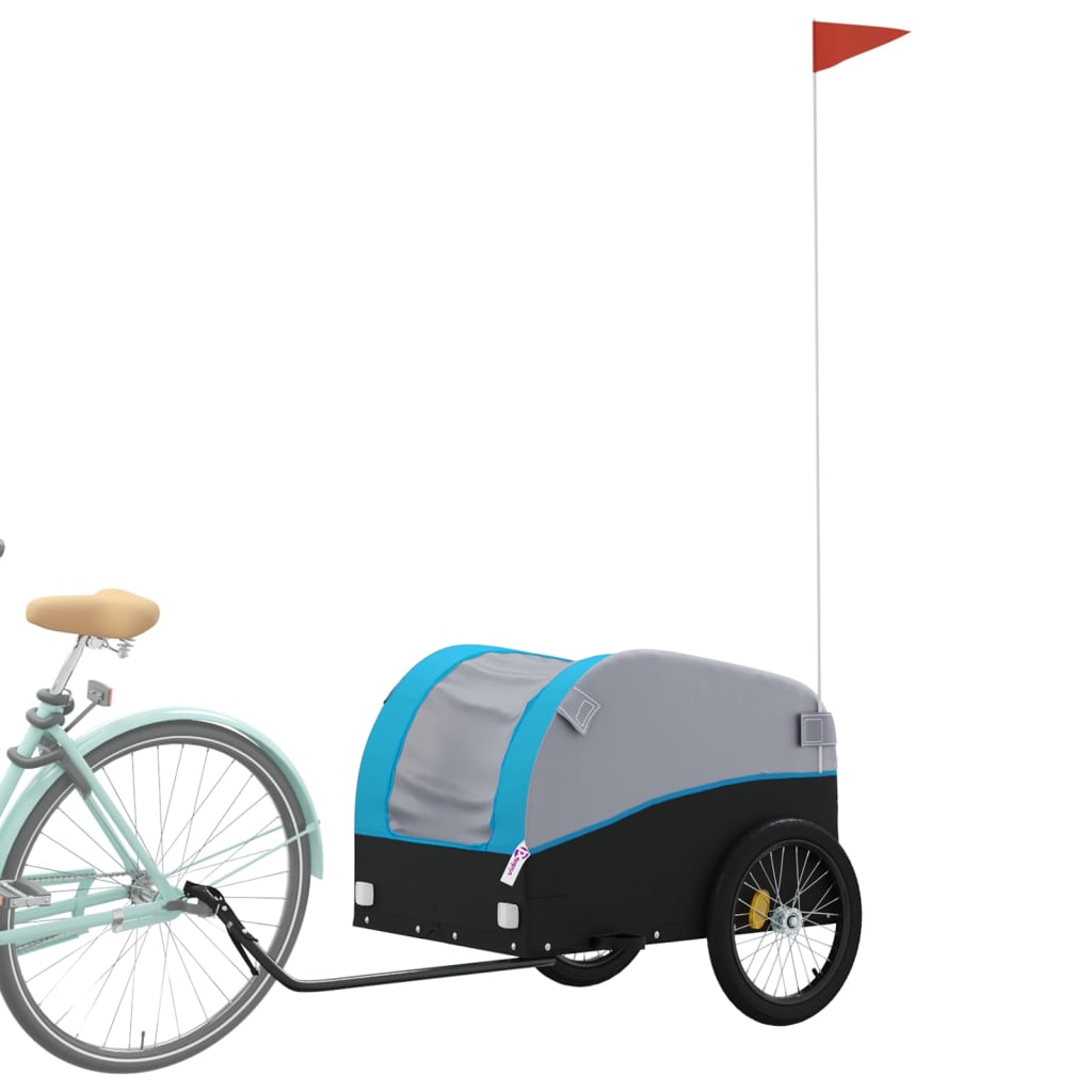 Cykeltrailer Sort og Blå 45 kg Jern