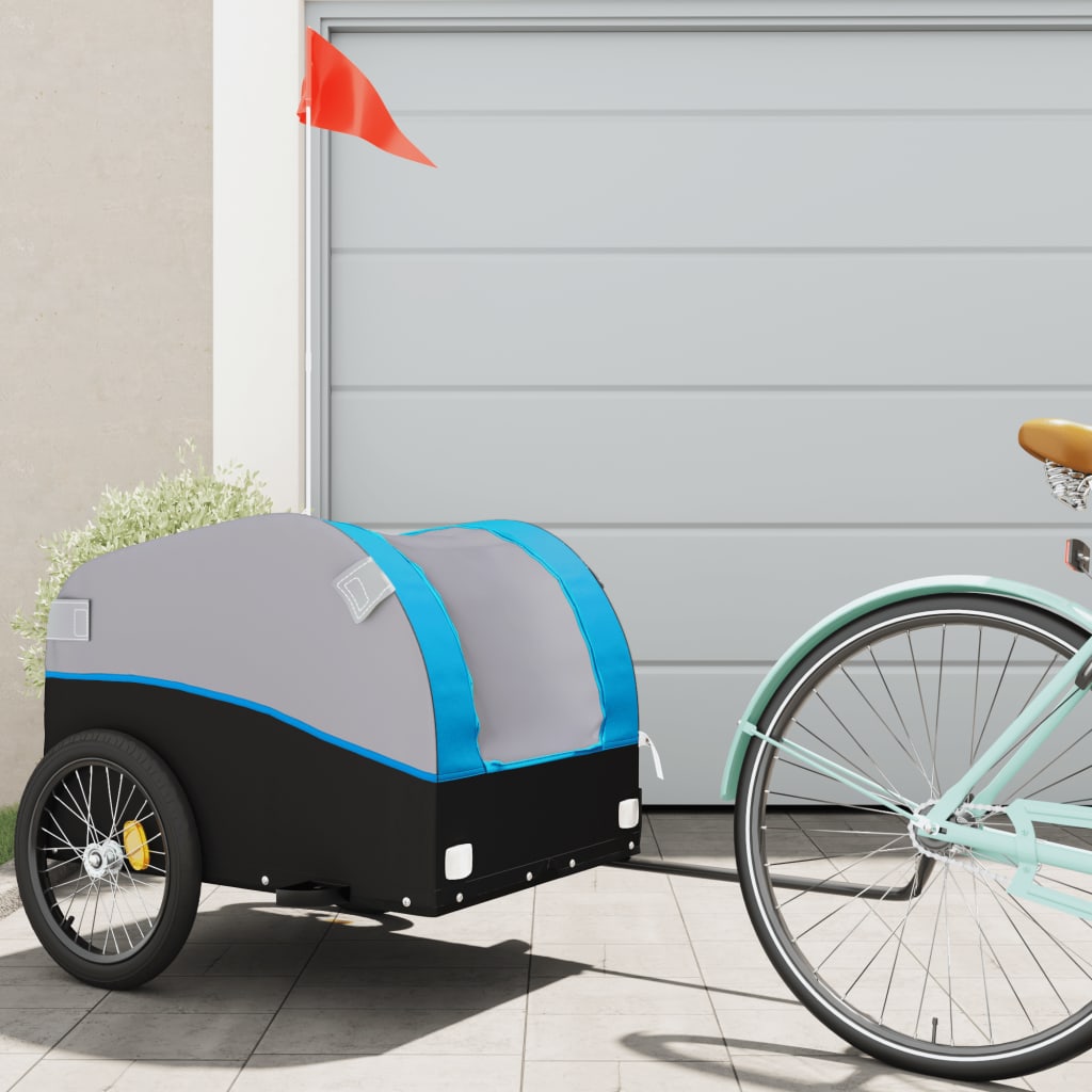 Cykeltrailer Sort og Blå 45 kg Jern