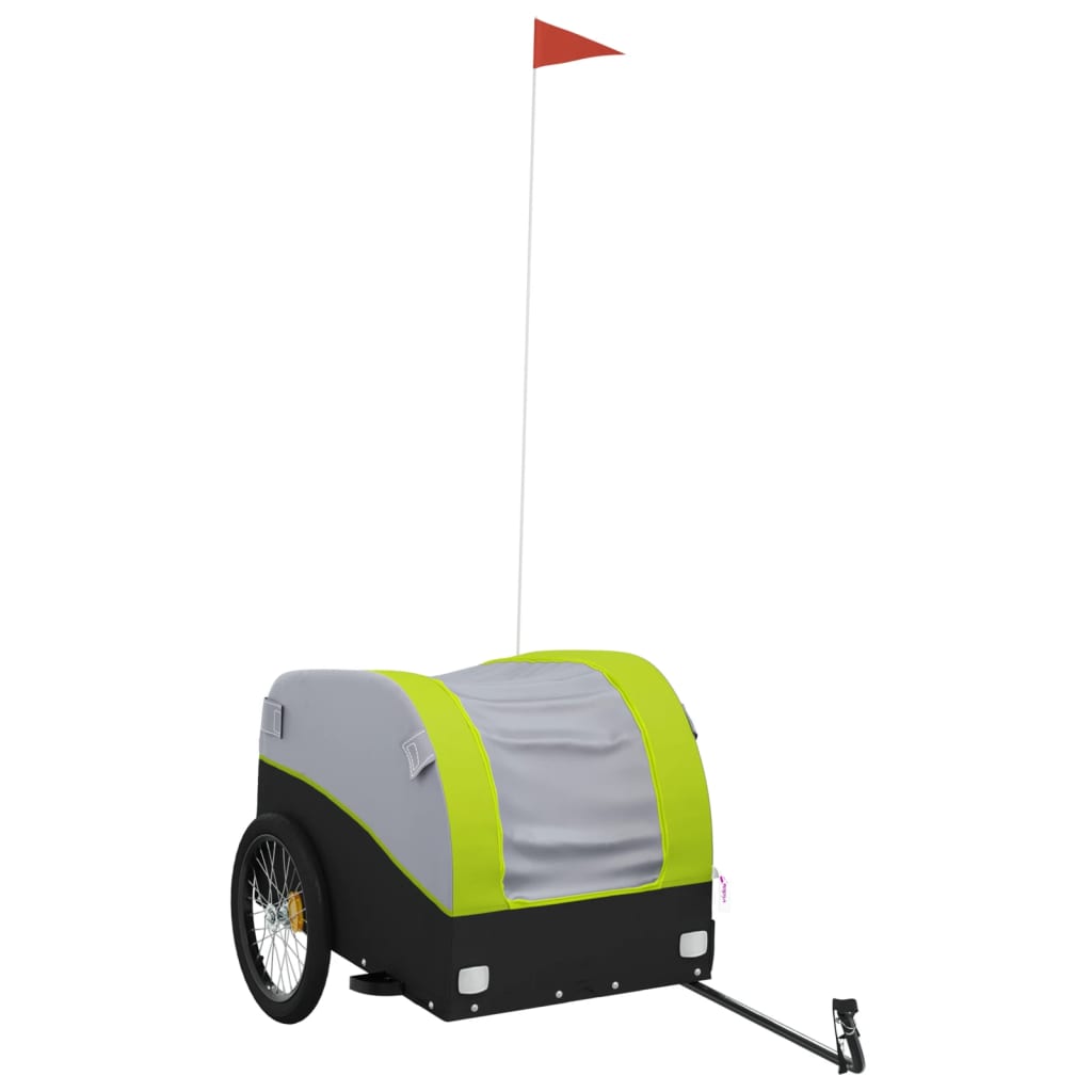 Cykeltrailer Sort og Grøn 45 kg Jern