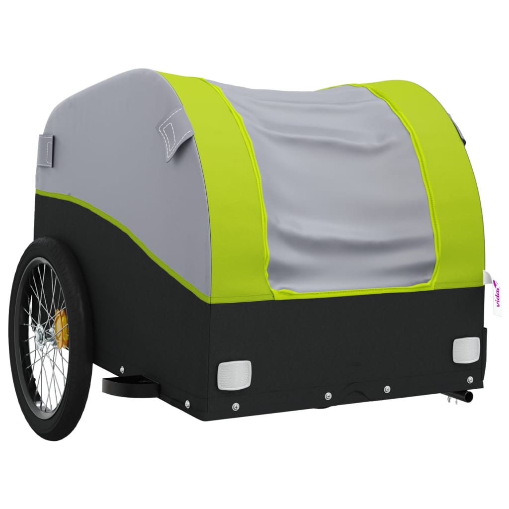 Cykeltrailer Sort og Grøn 45 kg Jern