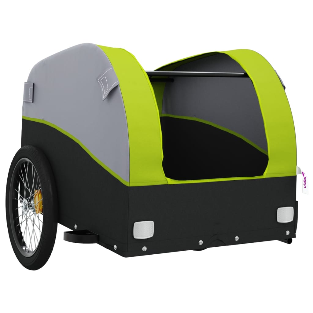 Cykeltrailer Sort og Grøn 45 kg Jern