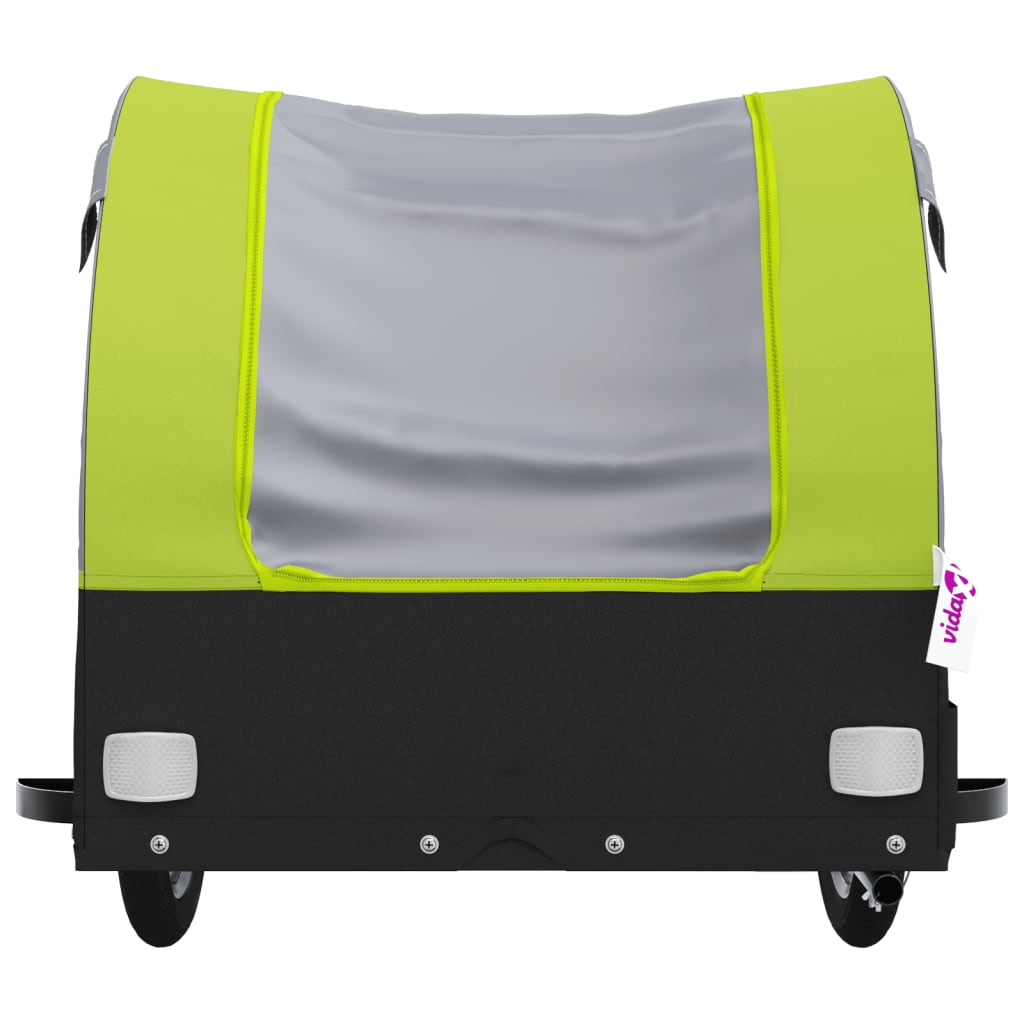 Cykeltrailer Sort og Grøn 45 kg Jern