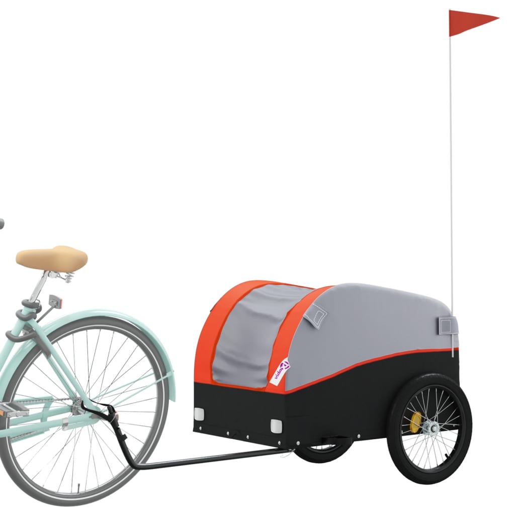 Cykeltrailer Sort og Orange 45 kg Jern