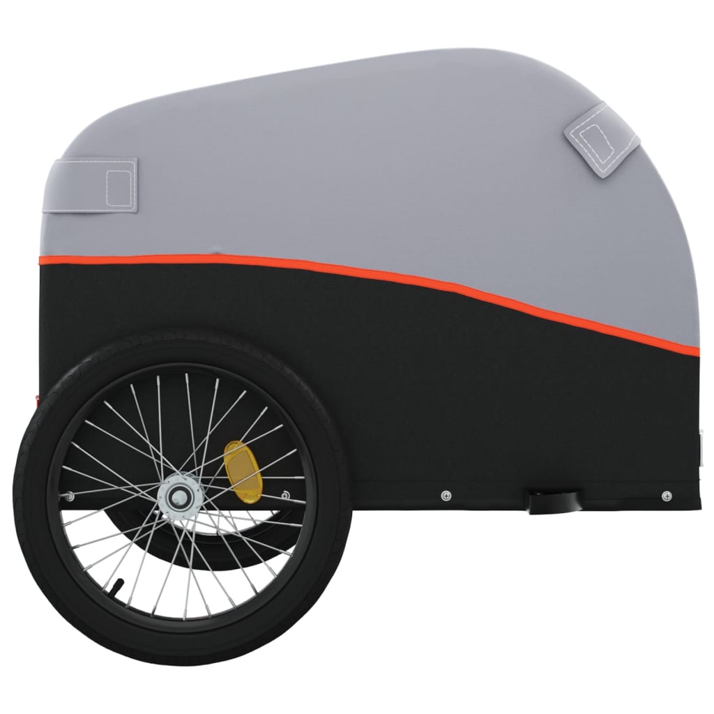 Cykeltrailer Sort og Orange 45 kg Jern