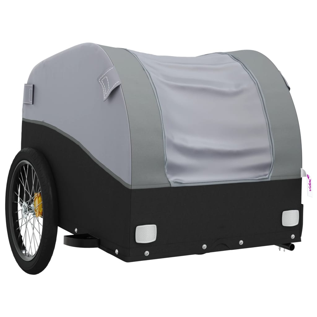 Cykeltrailer Sort og Grå 45 kg Jern