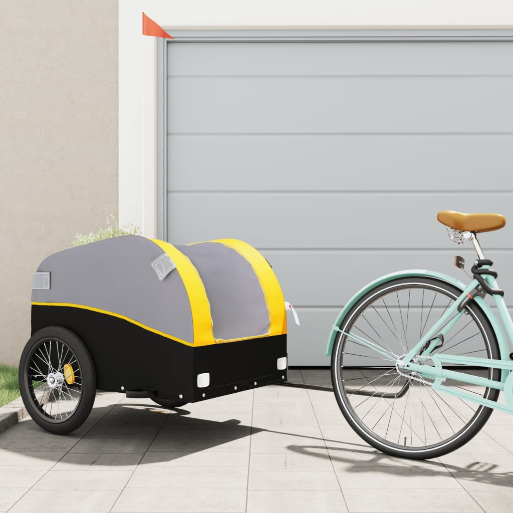 Cykeltrailer Sort og Gul 45 kg Jern