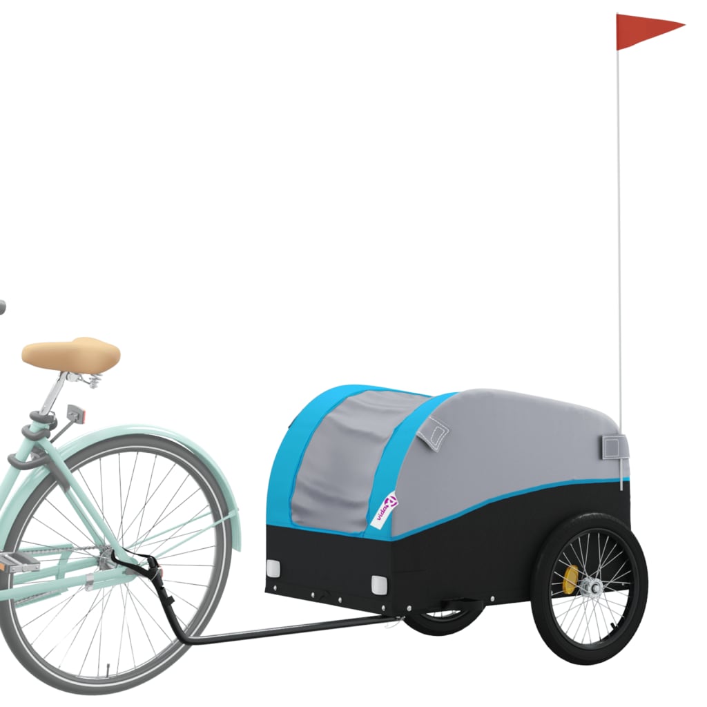 Cykeltrailer Sort og Blå 45 kg Jern