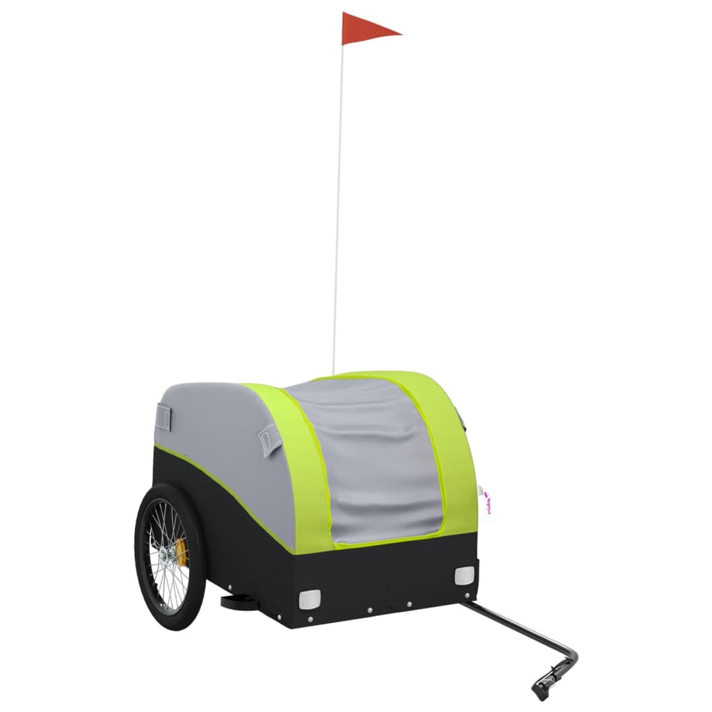 Cykeltrailer Sort og Grøn 45 kg Jern