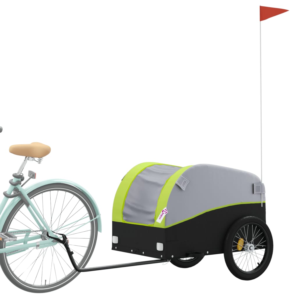 Cykeltrailer Sort og Grøn 45 kg Jern