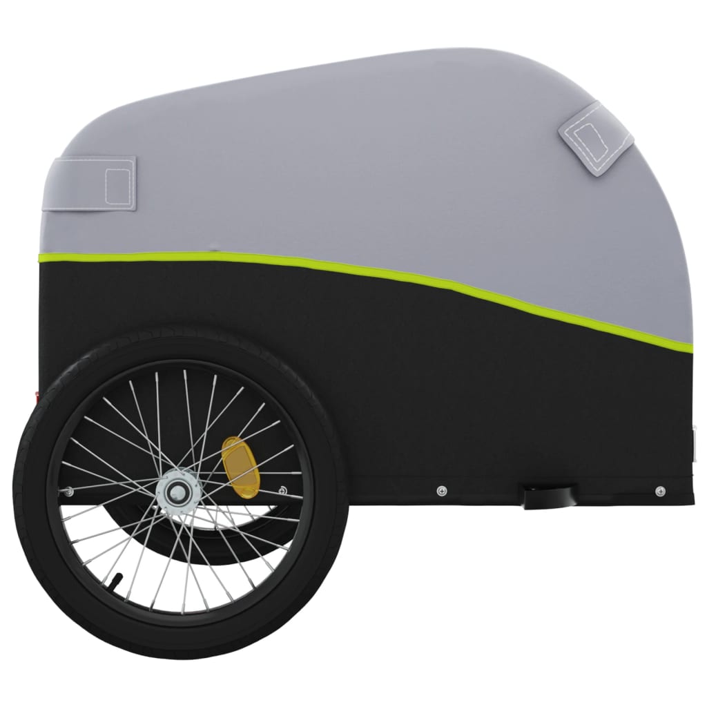 Cykeltrailer Sort og Grøn 45 kg Jern