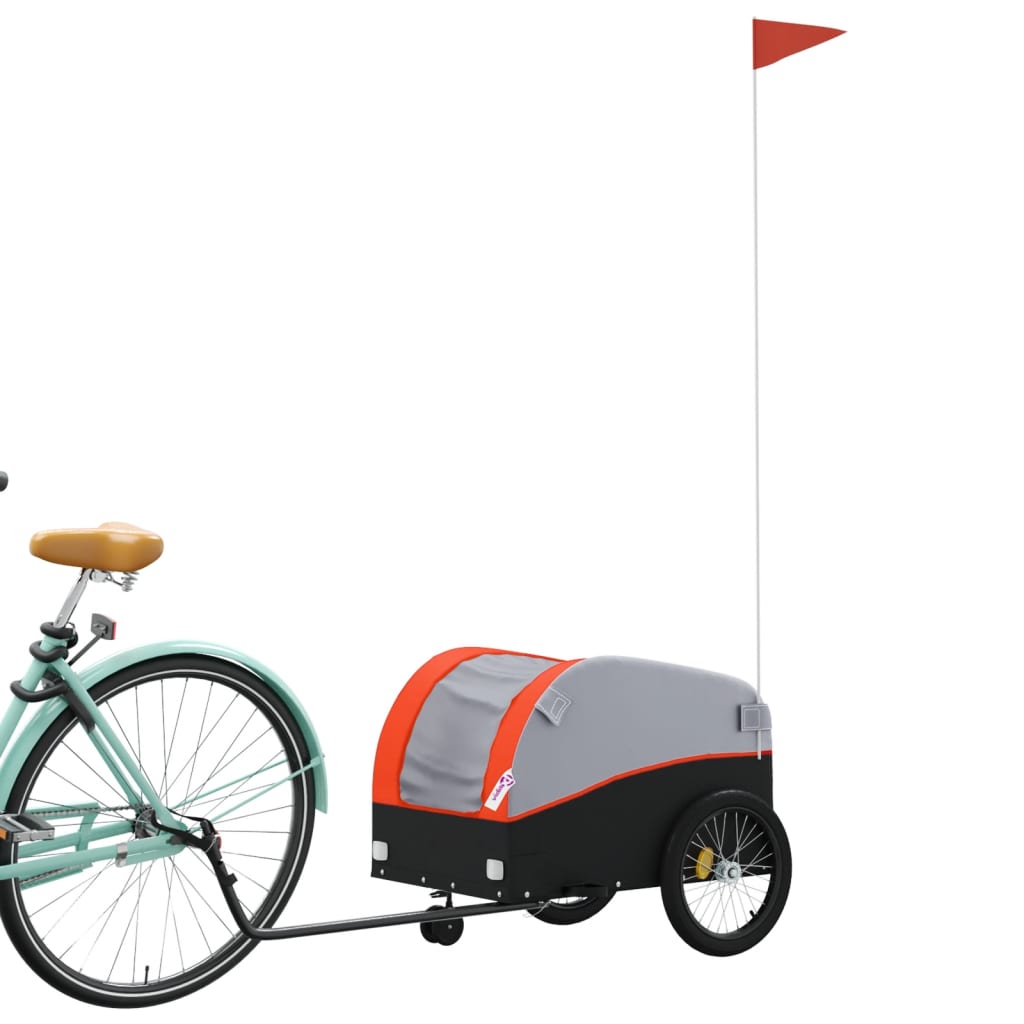 Cykeltrailer Sort og Orange 30 kg Jern
